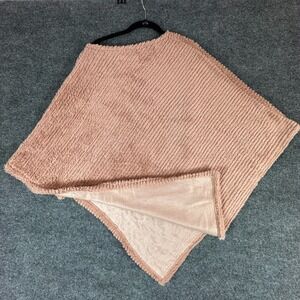 Charlotte Daniel Plush Chenille Poncho Wrap Dusty Rose One Size